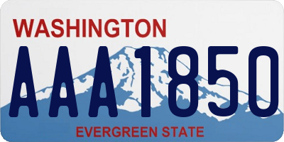 WA license plate AAA1850