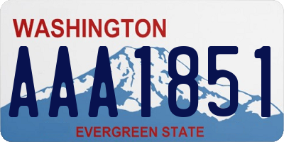 WA license plate AAA1851