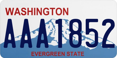 WA license plate AAA1852