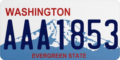 WA license plate AAA1853