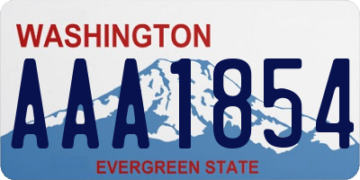 WA license plate AAA1854