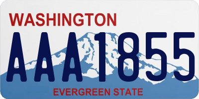 WA license plate AAA1855