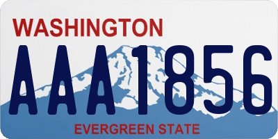 WA license plate AAA1856