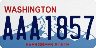 WA license plate AAA1857