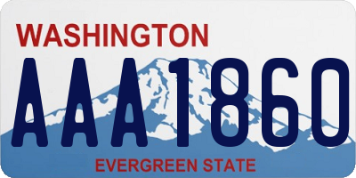 WA license plate AAA1860