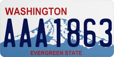 WA license plate AAA1863