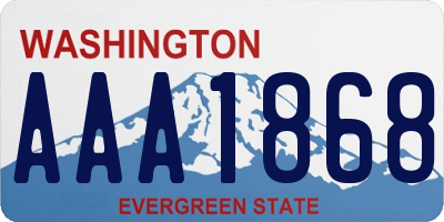 WA license plate AAA1868