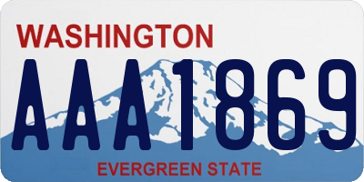 WA license plate AAA1869