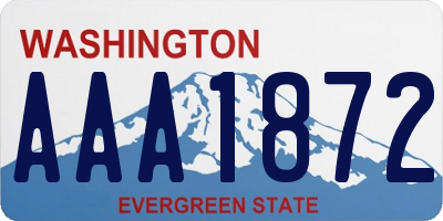 WA license plate AAA1872