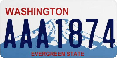 WA license plate AAA1874