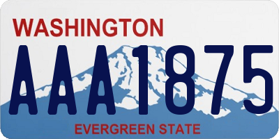 WA license plate AAA1875