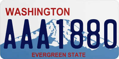 WA license plate AAA1880