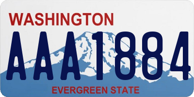 WA license plate AAA1884