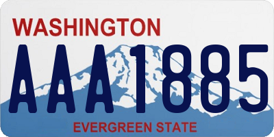 WA license plate AAA1885