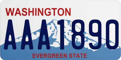 WA license plate AAA1890