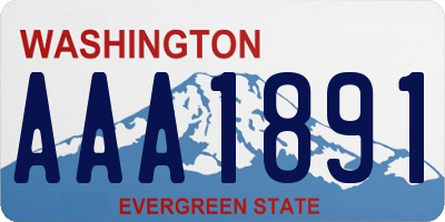 WA license plate AAA1891