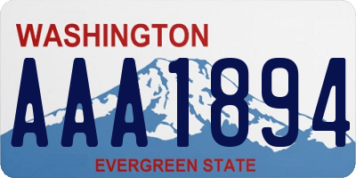 WA license plate AAA1894