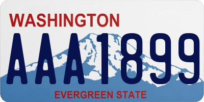 WA license plate AAA1899