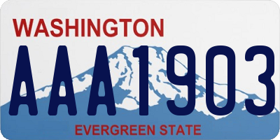 WA license plate AAA1903