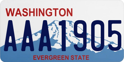 WA license plate AAA1905