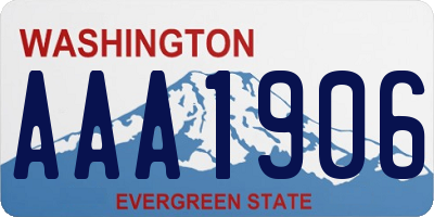WA license plate AAA1906