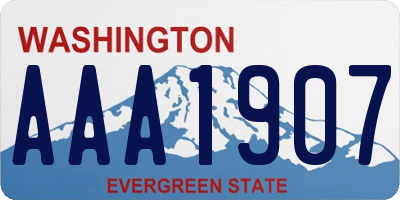 WA license plate AAA1907