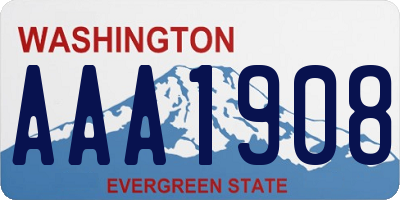 WA license plate AAA1908