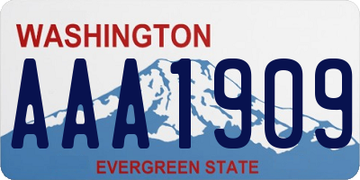 WA license plate AAA1909