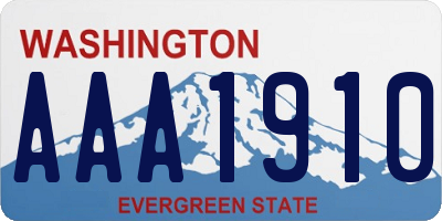 WA license plate AAA1910