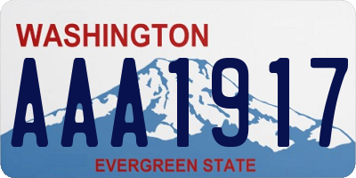 WA license plate AAA1917