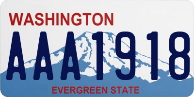 WA license plate AAA1918