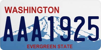 WA license plate AAA1925