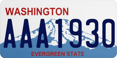 WA license plate AAA1930