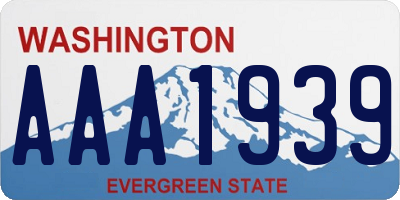 WA license plate AAA1939