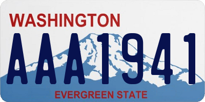 WA license plate AAA1941
