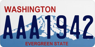 WA license plate AAA1942