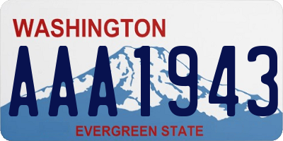 WA license plate AAA1943