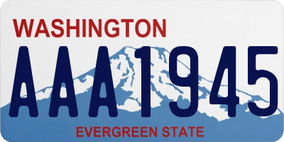 WA license plate AAA1945