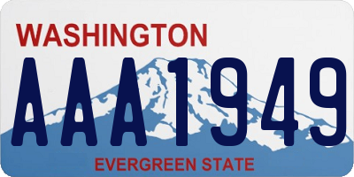 WA license plate AAA1949