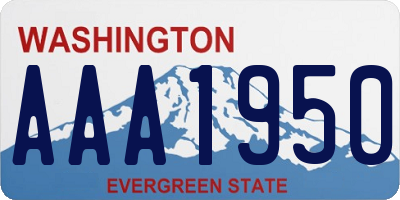 WA license plate AAA1950