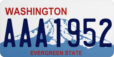 WA license plate AAA1952