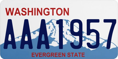 WA license plate AAA1957