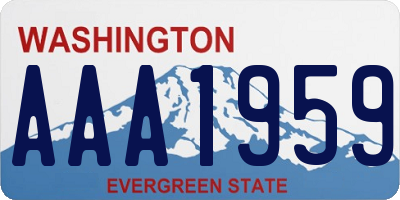 WA license plate AAA1959