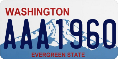 WA license plate AAA1960