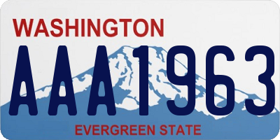 WA license plate AAA1963