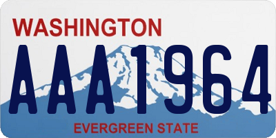 WA license plate AAA1964