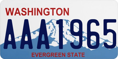 WA license plate AAA1965