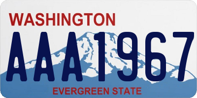 WA license plate AAA1967