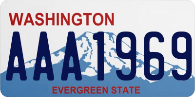 WA license plate AAA1969