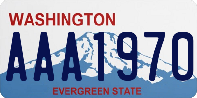 WA license plate AAA1970